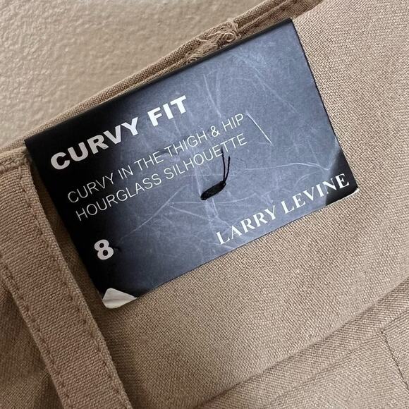 Larry Levine Trouser Pants 8 Womens Curvy Fit Hourglass Khaki Work Career Office - Picture 7 of 11